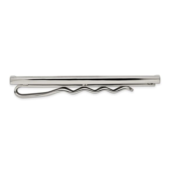 Kazi Luxury Chisel Titanium Brushed and Polished Tie Bar - Picture 2 of 3